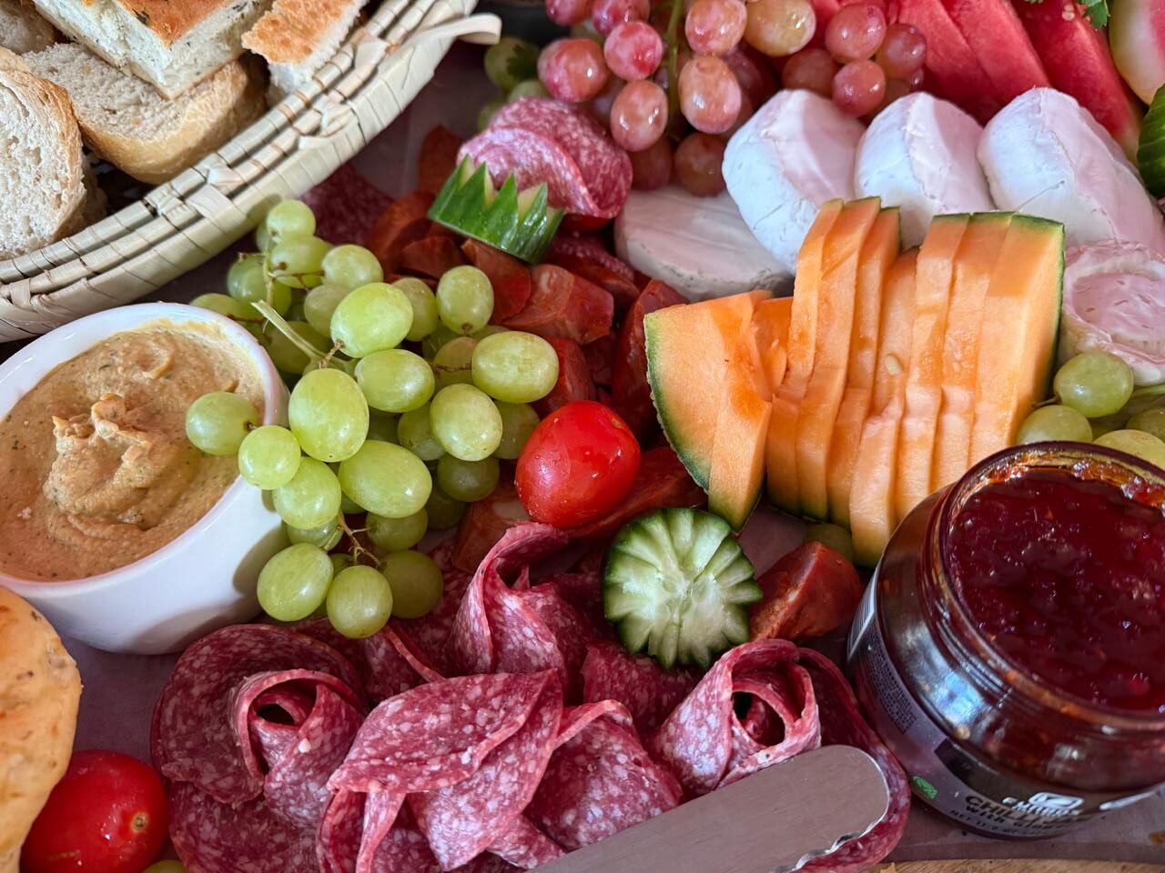 part of a large platter and knife that can be ordered outside of our menu