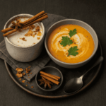 winter delights in the form of chai tea and butternut soup