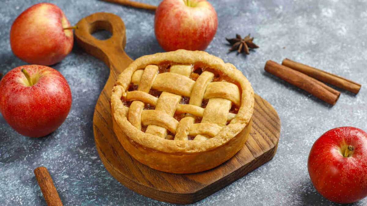 homemade mini apple pie with cinnamon for cozy movie nights