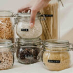 Glass Jars with Essential Pantry Staples