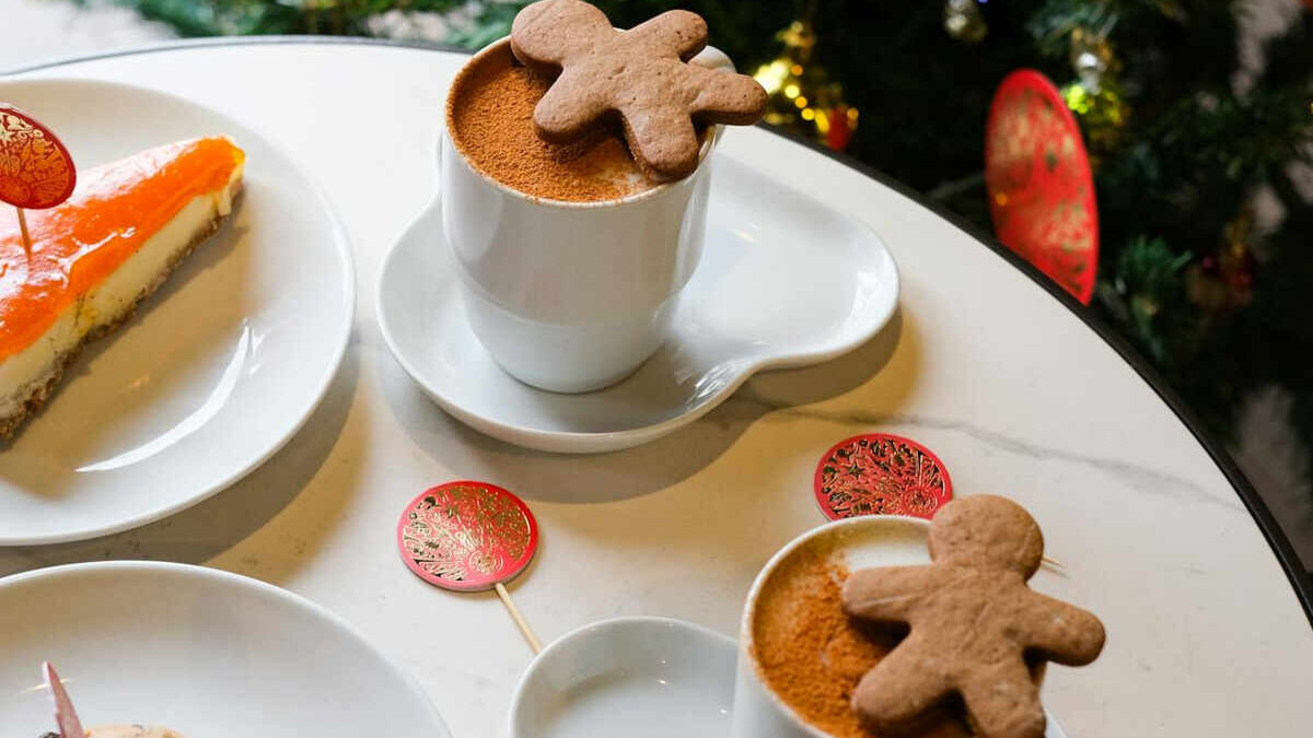 breakfast table next to Christmas tree after baking ahead this Christmas morning