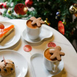 breakfast table next to Christmas tree after baking ahead this Christmas morning