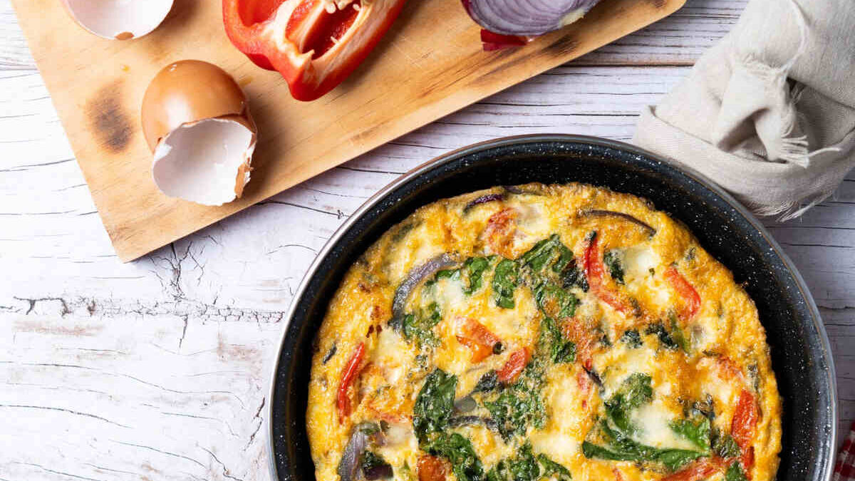 veggie frittata with ingredients depicting easy 30 minute meals
