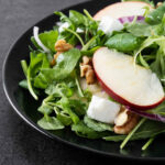 Apple, Almond & Mixed Green Salad, as one of the best light salads for scorching weather