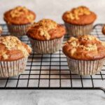 easy banana oat muffins on a baking tray for kid-friendly baking