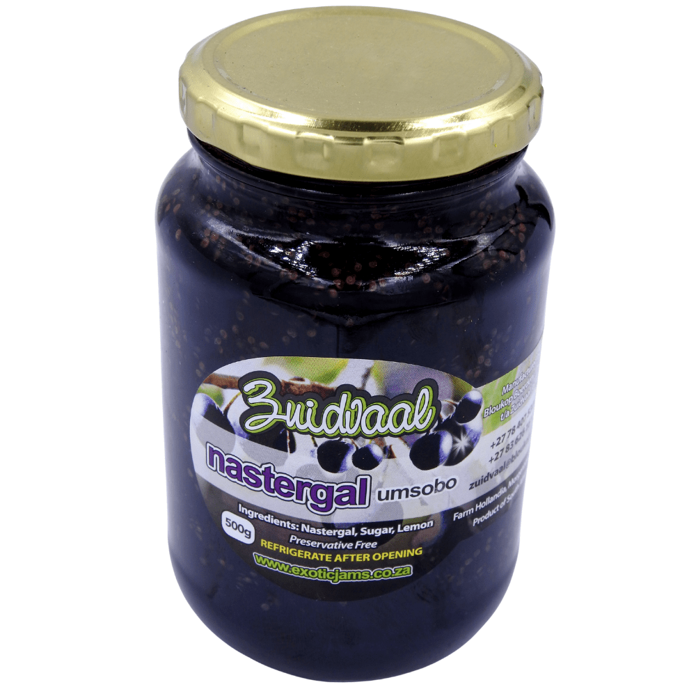 Nastergal Jam in a glass jar, showing its smooth, rich texture and deep fruity colour, highlighting the distinctive sweet-tangy flavour made from carefully selected fruit, perfect for spreading on toast, baking, or dessert use.