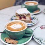 Fresh homemade rusks served with coffee at The Orchard Farm Stall bakery in Elgin